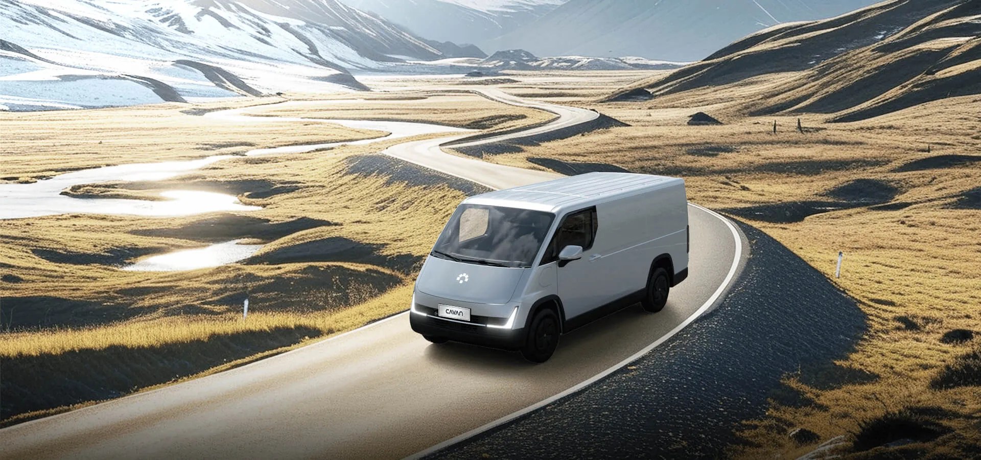 CAVAN C1 electric van driving on an open Australian road
